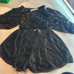 IRO glitter black set top and shorts